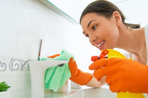 Stain removal basics with cleaning supplies on a table